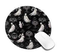 Halloween Goth Mouse Pad Waterproof Gaming Mousepad with Non-Slip Rubber Base Round Computer Mouse Mat for Office Latop Mousepads Washable Cloth Desk Pad 8 x 8 in