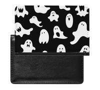 Halloween Goth Passport Holder with 3 Card Slots, Portable PU Leather Travel Wallet, Slim Protective Cover for Passport, ID, Credit Cards