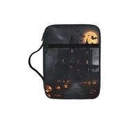 Halloween Goth Print Book Protector Holder Case, Study Bible Carrying Case With Multiple Internal Compartments