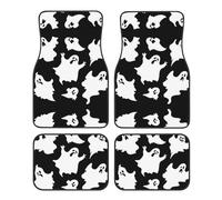 Halloween Goth Print Car Foot Mat Four-Piece Set Full Set With Non-Slip Rubber Backing