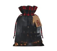 Halloween Goth Print Pouch Goody Christmas Drawstring Gift Bags Xmas Treats Bag Holiday Candy Wrapping Bags