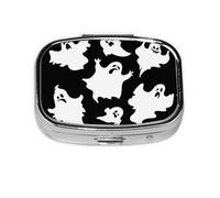 Halloween Goth Print Square Mini Pill Box - Compact & Stylish, Easy-to-Access Medication Organizer with Full Color Print, Perfect Travel Accessory