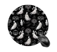 Halloween Goth Round Mouse Pad 7.8 Inch, Portable Gaming Mouse Mat with Non-Slip Rubber Base & Smooth Surface, Waterproof Mousepad for PC, Laptop, Computer, Office, Home