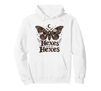 Halloween Goth Skull Hexes Will Be Hexes Butterfly Vintage Pullover Hoodie