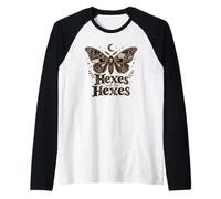 Halloween Goth Skull Hexes Will Be Hexes Butterfly Vintage Raglan Baseball Tee
