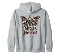 Halloween Goth Skull Hexes Will Be Hexes Butterfly Vintage Zip Hoodie