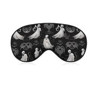 Halloween Goth Sleep Mask for Women Men, Soft Eye Mask with Adjustable Strap for Sleeping, Light Blocking Travel Blindfold for Nap Comfortable Eye Cover for Home Office