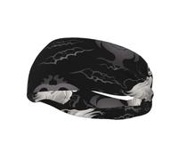 Halloween Goth Sports Headband for Men Women Sweatband | Moisture Wicking Athletic Head Band Elastic Wide Hairbands For Tennis, Basketball, Running, Gym, Non-Slip Hair Bands Fashion