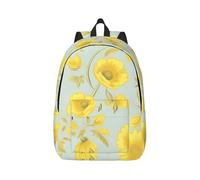 Halloween Goth Travel Backpack for Women Men Carry On Backpack 15.6inch Laptop Backpacks Weekender Bag, Yellow Flower, Medium
