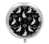 Halloween Goth2 Pill Box-3 Compartment Small Pill Case Travel Pill Box for Purse & Pocket Portable Daily Pill Organizer to Hold Supplements Vitamins