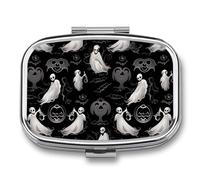 Halloween Goth2 Travel Pill Organizer - Daily Pill Box to Hold Vitamins, Portable Pill Case Cod Liver Oil Storage Box with 2 Compartment for Pocket Purse