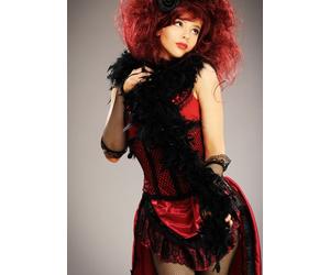 Halloween Gothic Burlesque Black Fancy Dress Gothic Cosplay Feather Boa