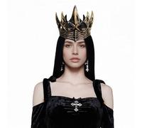 Halloween Gothic Crow Crown, Evil Queen Crowns Witch Costume Headpiece, Gold, One Size
