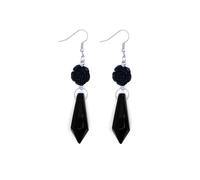 Halloween Gothic Dark Rose Dangle Earring for Women Punk Darkness Flower Red Crystal Arrows Drop Earrings Big Rock Style Hook Earrings Cosplay Jewelry, L, Metal, No Gemstone