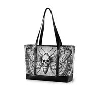 Halloween Gothic Deaths Head Insect classy computer tote with zipper tote bag for work for teacher with Travel Pool Swim Beach Vacation Necessities bolsa para computadora portatil mujer
