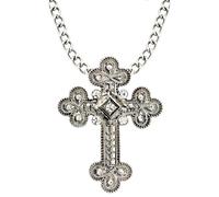 Halloween Gothic Deluxe Jewel Cross Necklace