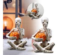 Halloween Gothic Desktop Ornament Halloween Sculpture Unique Figurine Art Piece Resin Collectible Decorative Display for Home and Party (White, 12. 5cm)