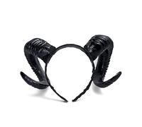 Halloween Gothic Devil Headband Sheep Horn Hairband Cosplay Accessories For Party Decoration Cosplay Costume Headpiece (Black)