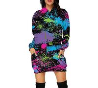 Halloween Gothic Dresses Ladies Cold Shoulder Butterfly Sleeve A-Line Swing Costume Ghost Skull Novelty Dress Drawstring Corset Party Women UK Size Costumes for Cocktail Sky Blue