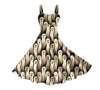 Halloween Gothic Dresses Ladies Renaissance Victorian Dress Butterfly Sleeve Retro Costume Xmas Printed Fancy Novelty Swing Party Wear Length Evening Costumes for Cocktail Yellow