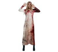 Halloween Gothic Dresses Ladies Victorian Dress Cold Shoulder Butterfly Sleeve Retro Costume Pumpkin Skeleton Print Drawstring Corset Party Women UK Size Costumes For Medieval