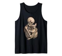 Halloween Gothic French Bulldog Skeleton Hug Dog Lover Tank Top