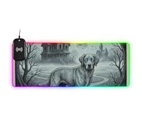 Halloween Gothic Ghostly Labrador Wirel Charging Glowing Cool Mouse pad Multifunctional Rest 35.4 x 15.7 in mat for Keyboard and Mouse