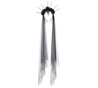 Halloween, Gothic Headpiece, Black Rose Veil with 11.81x9.45x1.97in Size, Skull Hairband for Day of the Dead, Wedding, Cosplay, Carnival, Masquerade, Party, Costume, Photoshoot, Dark