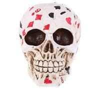 Halloween Gothic Human Head Skull Skeleton Sculpture - Spooky Anatomy Head Decoration Ornament Home Décor - Realistic Life Size Props For Halloween Party (House Of Cards)