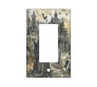 Halloween Gothic Light Switch Cover Plates/Outlet Covers, Dark Haunted House for Wall Decor, Wall Plates, Standard Size Single Rocker