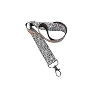 Halloween Gothic Print Ribbon Lanyard - 1" Grosgrain Neck Strap with Lobster Clasp - Spooky Badge Holder or Keychain - Individual or Bundle Pack (Black Grosgrain Webs)