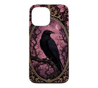 Halloween Gothic Raven Pink Moon Mystical Ornate Crow Bird Case for iPhone 13 Pro Max