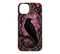 Halloween Gothic Raven Pink Moon Mystical Ornate Crow Bird Case for iPhone 14 Plus
