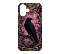 Halloween Gothic Raven Pink Moon Mystical Ornate Crow Bird Case for iPhone 17