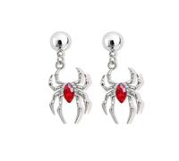 Halloween Gothic Skeleton Dangle Earring for Women Punk Dark Crystal Spider Bow Drop Earrings Funny Unique Human Skull Earrings Cosplay Accessories, L, Metal, No Gemstone