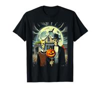 Halloween Gothic Skeletons - Spooky American Gothic Parody T-Shirt