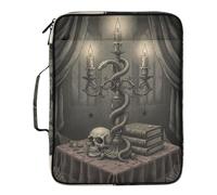 Halloween Gothic Snakes Candelabra Document Organizer Easy to Carry 3 Ringing Office Binder Organizer with Zipper Closure for Office Supplies