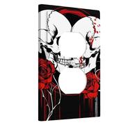 halloween gothic switch plates black red romantic skulls with roses for wall accents art decor standard size single duplex plug