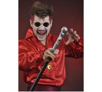 Halloween Gothic Vampire Silver Top Fancy Dress Cosplay Cane