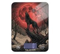 Halloween Gothic Wolf Blood Moon LCD Display Food Scale 11lb/0.18oz, 5kg/5g Scale for Food Ounces and Grams with 4 Unit for Meal Prep Keto Weight Loss (Batteries not Included)