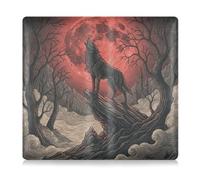 Halloween Gothic Wolf Blood Moon Pu Leather Car Registration & Insurance Card Holder Essential Wallet Case for Driver License, Cards & Essential Documents