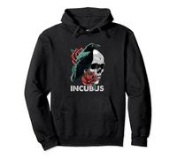 Halloween Graphic Incubus-Crow Left Skull Morning And Flower Pullover Hoodie