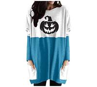 Halloween Graphic T-Shirts Women Bloody Letter Printed T Shirt Short-Sleeved Tee Soft Breathable Polyester Spooky Town Theme Funny Kids Adults T-Shirt Autumn Fashion Thermal Top Blue