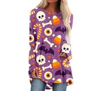 Halloween Graphic T-Shirts Women Bloody Letter Printed T Shirt v-Neck Short Sleeved T-Shirt Casual Fashion Thermal Spooky Town Theme Ladies Tops Costume Womens Work Travel Navy