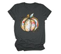 Halloween Graphic T-Shirts Women Skull Spider Web Pullover Crewneck Long Sleeve Tops Breathable Polyester Shirt Work Travel Leisure T-Shirt Ladies Festival Evening Casual Blouse Grey