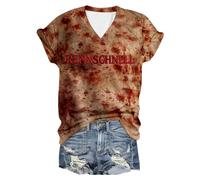 Halloween Graphic T-Shirts Women Skull Spider Web Pullover Short-Sleeved Tee Soft Breathable Polyester Humor Festival Blouse Long Sleeve T Shirts Costume Womens Work Travel Red
