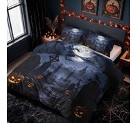 Halloween Graveyard Double Duvet Cover Set, Bedroom Decor