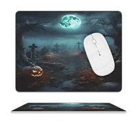 Halloween Graveyard Pumpkins Mouse Pad Mouse Mat 10 X 8 Inch