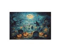 Halloween Graveyard Scene,Adult Jigsaw Puzzle 1000 Pieces,Classic Jigsaw Puzzles for Teens Boys and Girls,For DIY educational games,Gifts Home Decoration,50x70cm