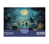 Halloween Graveyard Scene Sturdy Paper Pieces Ideal for Training Logical Thinking, Memory And Concentration in Free Time 38x26cm/1000pcs